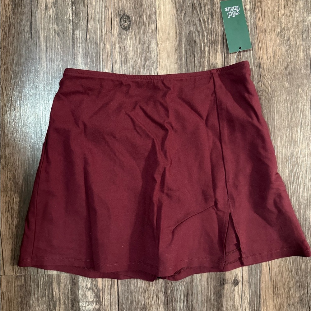 Maroon Skirt with Side Slit